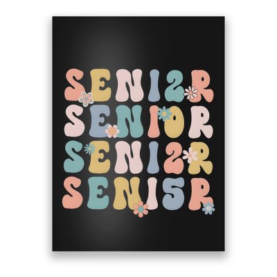 Retro Senior 2025 Groovy Floral Class Of 2025 Poster