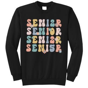 Retro Senior 2025 Groovy Floral Class Of 2025 Tall Sweatshirt