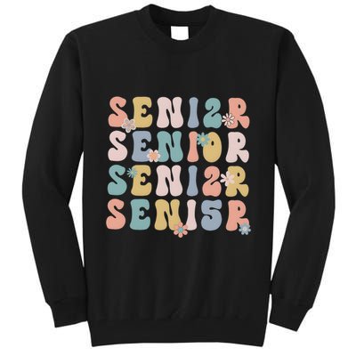 Retro Senior 2025 Groovy Floral Class Of 2025 Tall Sweatshirt