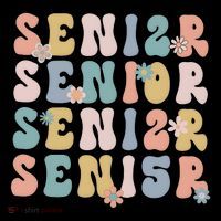 Retro Senior 2025 Groovy Floral Class Of 2025 Sustainable Knit Beanie