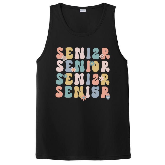 Retro Senior 2025 Groovy Floral Class Of 2025 PosiCharge Competitor Tank