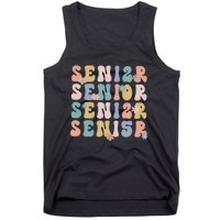 Retro Senior 2025 Groovy Floral Class Of 2025 Tank Top