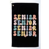 Retro Senior 2025 Groovy Floral Class Of 2025 Golf Towel