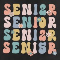Retro Senior 2025 Groovy Floral Class Of 2025 Golf Towel