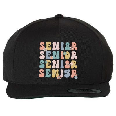 Retro Senior 2025 Groovy Floral Class Of 2025 Wool Snapback Cap
