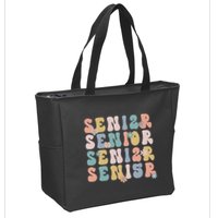 Retro Senior 2025 Groovy Floral Class Of 2025 Zip Tote Bag