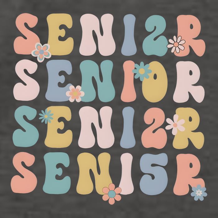 Retro Senior 2025 Groovy Floral Class Of 2025 Vector Backpack