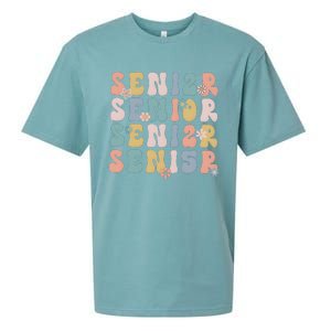 Retro Senior 2025 Groovy Floral Class Of 2025 Sueded Cloud Jersey T-Shirt