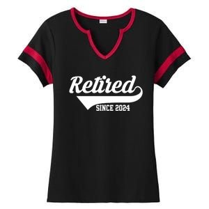 Retired Since 2024 Retirement Gift Ladies Halftime Notch Neck Tee