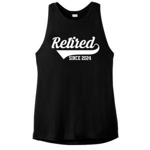 Retired Since 2024 Retirement Gift Ladies PosiCharge Tri-Blend Wicking Tank