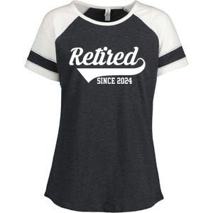 Retired Since 2024 Retirement Gift Enza Ladies Jersey Colorblock Tee