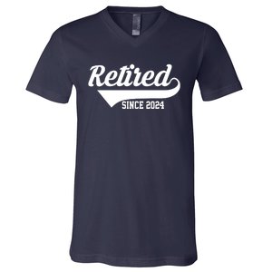 Retired Since 2024 Retirement Gift V-Neck T-Shirt