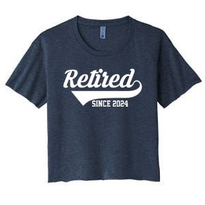 Retired Since 2024 Retirement Gift Women's Crop Top Tee