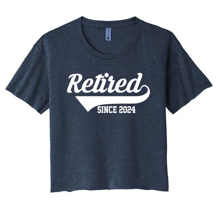 Retired Since 2024 Retirement Gift Women's Crop Top Tee