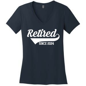 Retired Since 2024 Retirement Gift Women's V-Neck T-Shirt