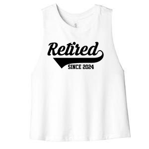 Retired Since 2024 Retirement Gift Women's Racerback Cropped Tank