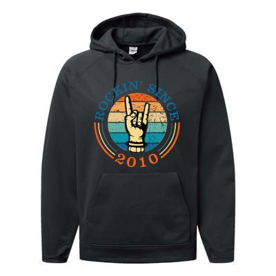 Rockin Since 2010 For Classic Rock Music Performance Fleece Hoodie