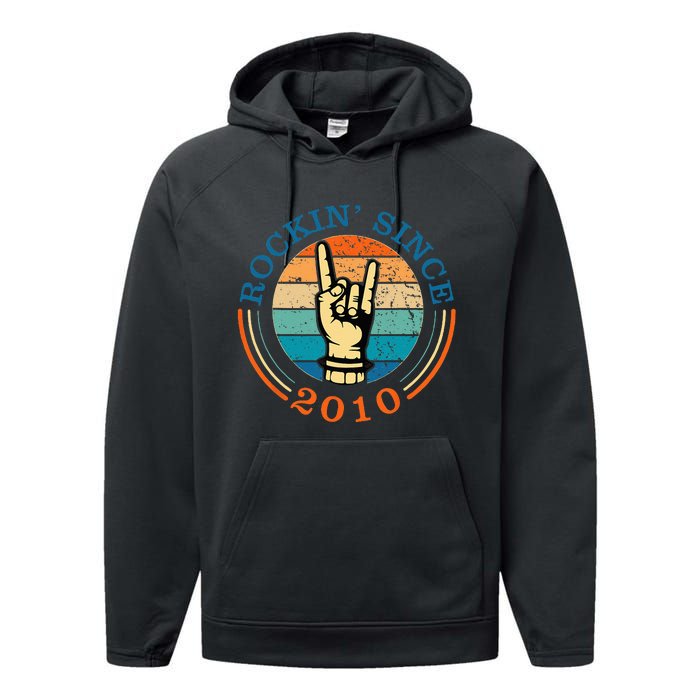 Rockin Since 2010 For Classic Rock Music Performance Fleece Hoodie