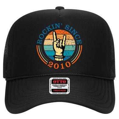 Rockin Since 2010 For Classic Rock Music High Crown Mesh Back Trucker Hat