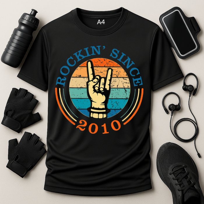 Rockin Since 2010 For Classic Rock Music Cooling Performance Crew T-Shirt
