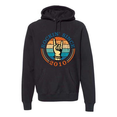 Rockin Since 2010 For Classic Rock Music Premium Hoodie