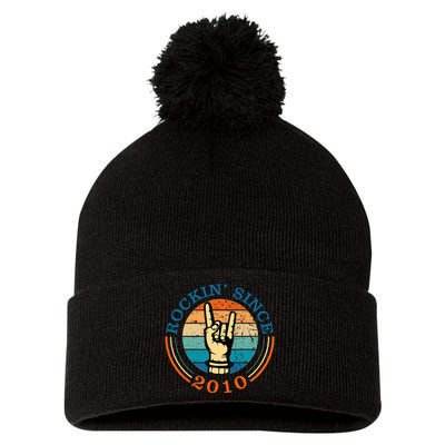 Rockin Since 2010 For Classic Rock Music Pom Pom 12in Knit Beanie