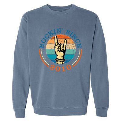 Rockin Since 2010 For Classic Rock Music Garment-Dyed Sweatshirt