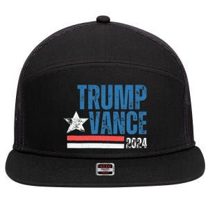 Retro Stripe 45 Trump Jd 2024 Vance Donald Trump 47 Gifts 7 Panel Mesh Trucker Snapback Hat