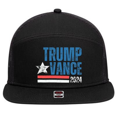 Retro Stripe 45 Trump Jd 2024 Vance Donald Trump 47 Gifts 7 Panel Mesh Trucker Snapback Hat