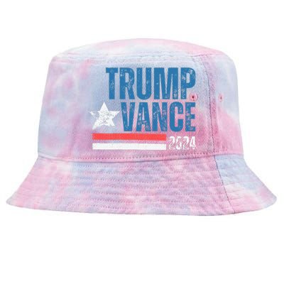 Retro Stripe 45 Trump Jd 2024 Vance Donald Trump 47 Gifts Tie-Dyed Bucket Hat