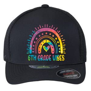 Rainbow Sixth 6Th Grade Vibes Back To School Tie Dye Gift Flexfit Unipanel Trucker Cap