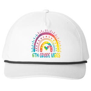 Rainbow Sixth 6Th Grade Vibes Back To School Tie Dye Gift Snapback Five-Panel Rope Hat