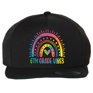 Rainbow Sixth 6Th Grade Vibes Back To School Tie Dye Gift Wool Snapback Cap