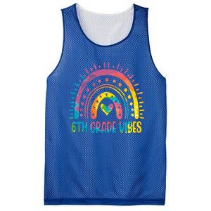 Rainbow Sixth 6Th Grade Vibes Back To School Tie Dye Gift Mesh Reversible Basketball Jersey Tank