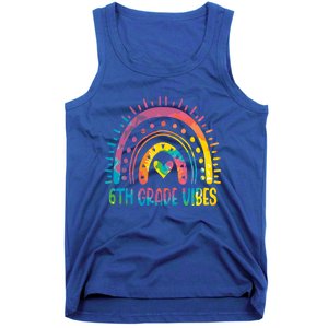 Rainbow Sixth 6Th Grade Vibes Back To School Tie Dye Gift Tank Top