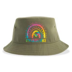 Rainbow Sixth 6Th Grade Vibes Back To School Tie Dye Gift Sustainable Bucket Hat