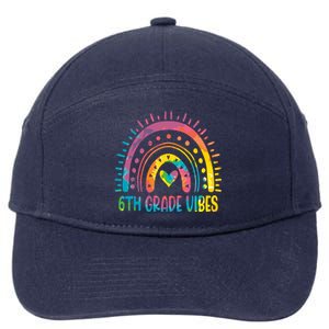 Rainbow Sixth 6Th Grade Vibes Back To School Tie Dye Gift 7-Panel Snapback Hat