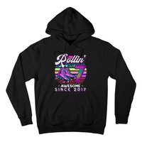 Roller Skating 7th Birthday Rollin Into 7 Awesome 2017 Hoodie