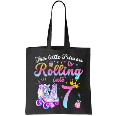Roller Skate 7th Birthday Shirt 7 Year Old Girl Party Outfit Bag