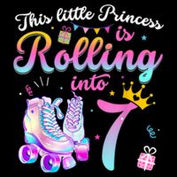 Roller Skate 7th Birthday Shirt 7 Year Old Girl Party Outfit Womens Tank Top