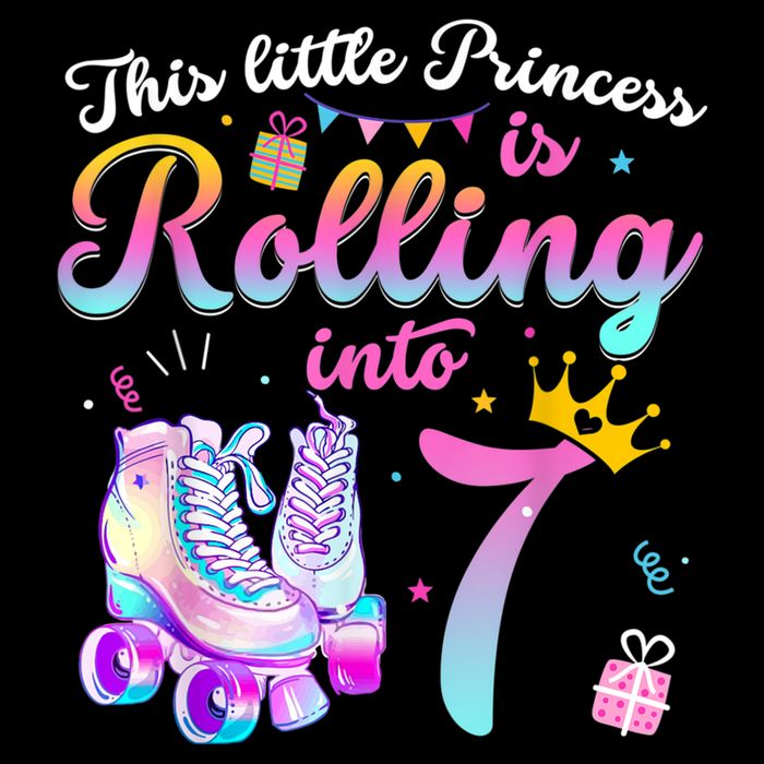 Roller Skate 7th Birthday Shirt 7 Year Old Girl Party Outfit Womens Tank Top