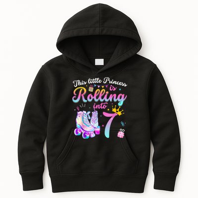 Roller Skate 7th Birthday Shirt 7 Year Old Girl Party Outfit Kids Hoodie