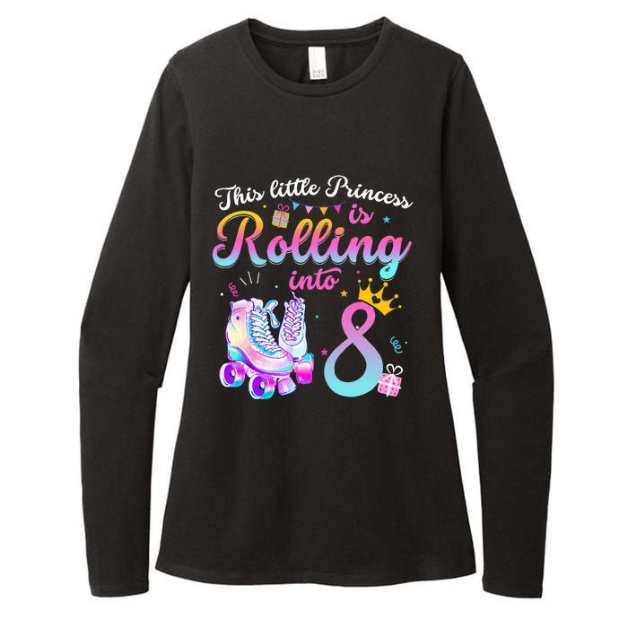 Roller Skate 8th Birthday 8 Year Old Girl Party Outfit Womens CVC Long Sleeve Shirt