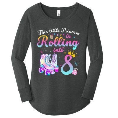 Roller Skate 8th Birthday 8 Year Old Girl Party Outfit Women's Perfect Tri Tunic Long Sleeve Shirt