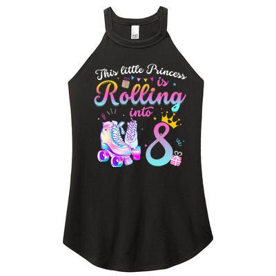 Roller Skate 8th Birthday 8 Year Old Girl Party Outfit Women's Perfect Tri Rocker Tank