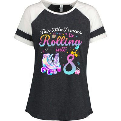 Roller Skate 8th Birthday 8 Year Old Girl Party Outfit Enza Ladies Jersey Colorblock Tee