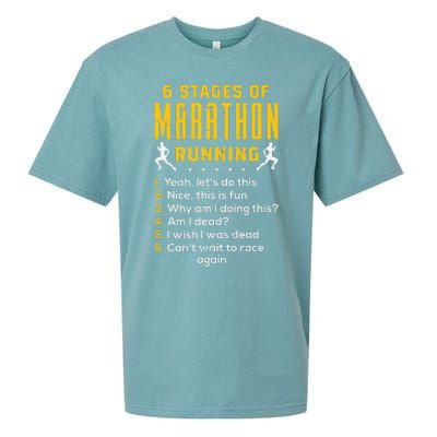 Runner Sport Athlete 6 Stages Of Marathon Running Sueded Cloud Jersey T-Shirt