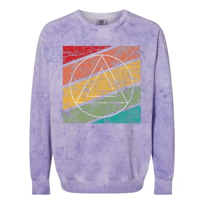 Retro Sobriety Anniversary Sober Aa Na Recovery Colorblast Crewneck Sweatshirt