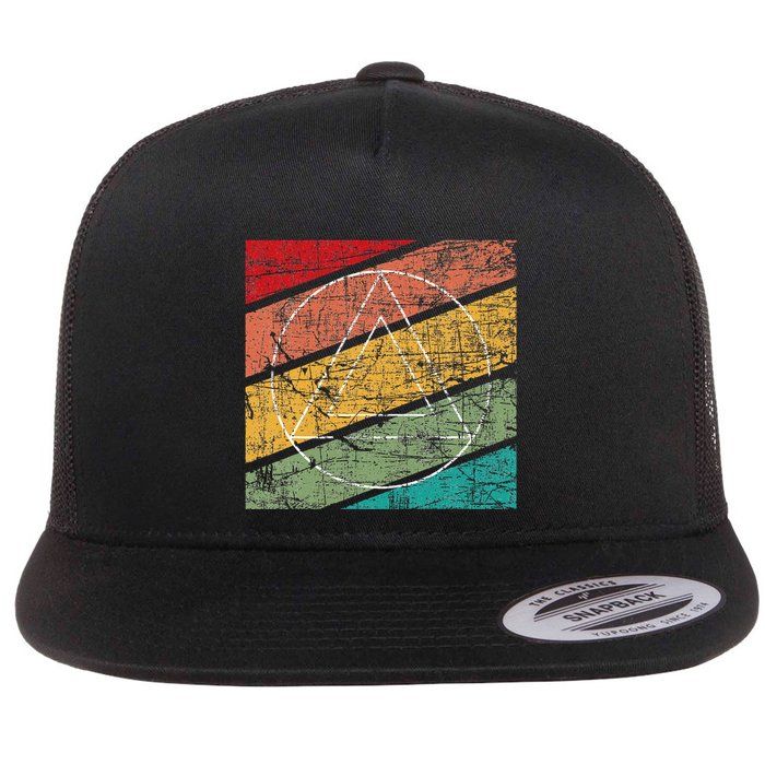 Retro Sobriety Anniversary Sober Aa Na Recovery Flat Bill Trucker Hat