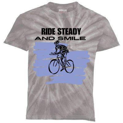 Ride Steady And Smile Bicycle Kids Tie-Dye T-Shirt